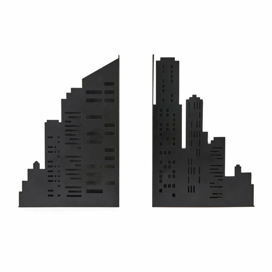 Balvi Boekensteun Skyline Lights zwart Discount
