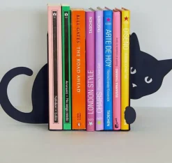 Balvi Boekensteun verborgen kat zwart metaal