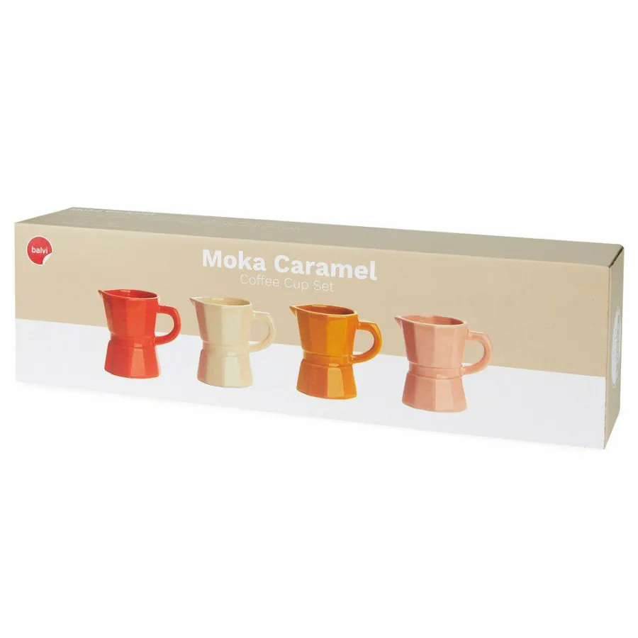 Balvi Koffiekop set Moka Caramel - 4 kleuren Best