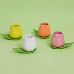 Balvi Koffiekopje Tulp - set van 4 kopjes met schotels Outlet