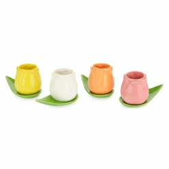 Balvi Koffiekopje Tulp - set van 4 kopjes met schotels Outlet