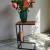 Benoa Bijzettafel industrieel sofa zwart met vak Outlet
