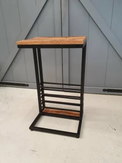 Benoa Bijzettafel industrieel sofa zwart met open vak New