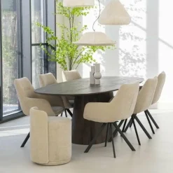 By Boo Eettafelstoel Bliss met armleuning - taupe Best