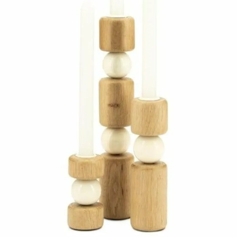 By Boo Kandelaar Belloa - beige - set van 3 kandelaren Discount