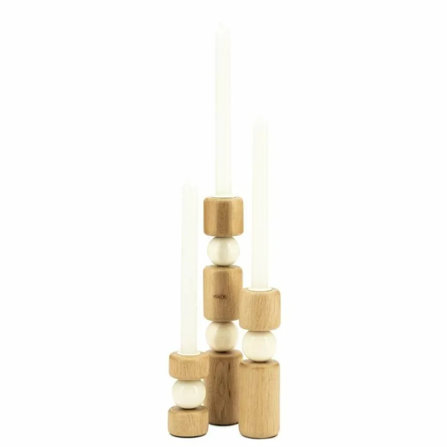 By Boo Kandelaar Belloa - beige - set van 3 kandelaren Discount