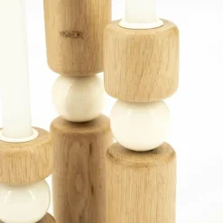 By Boo Kandelaar Belloa - beige - set van 3 kandelaren Discount