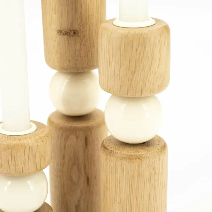 By Boo Kandelaar Belloa - beige - set van 3 kandelaren Discount