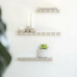 By Boo Wandplank Prinz set van 3 - taupe Outlet