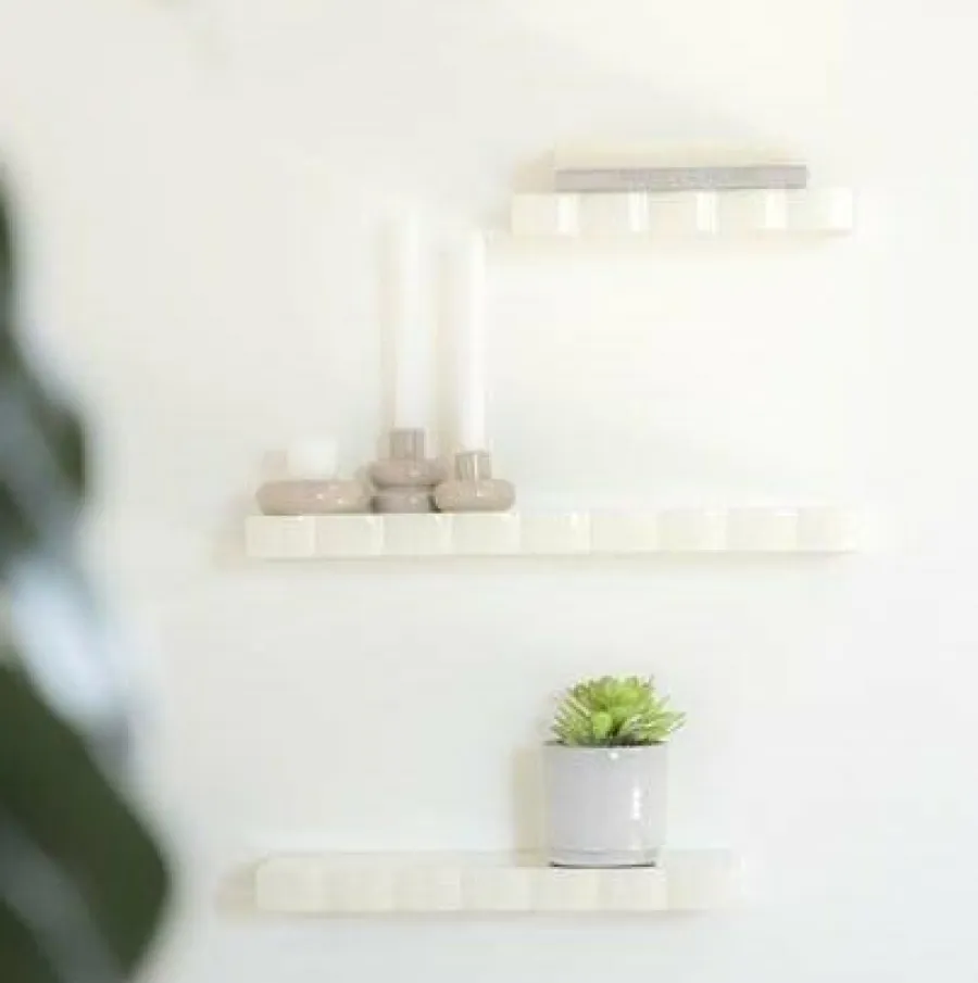 By Boo Wandplank Prinz set van 3 - beige Outlet