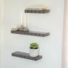 By Boo Wandplank Prinz set van 3- dark taupe Hot