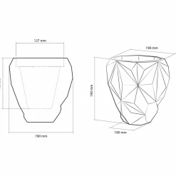 Candellana Bloempot beton Geometric 13 cm mat Zwart Discount