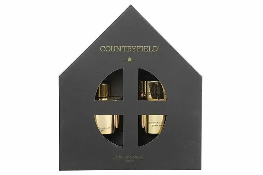 Countryfield Golden Delight Gift box geurstokje & kaars goud Outlet