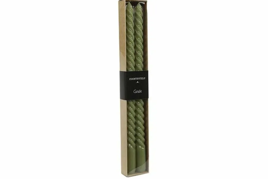 Countryfield Kaars Twirly set 2 kaarsen lichtgroen - diverse afmetingen Hot