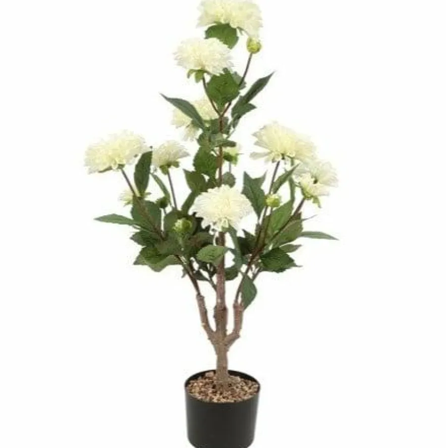Countryfield Kunstplant Dahlia L wit - 82 cm hoog