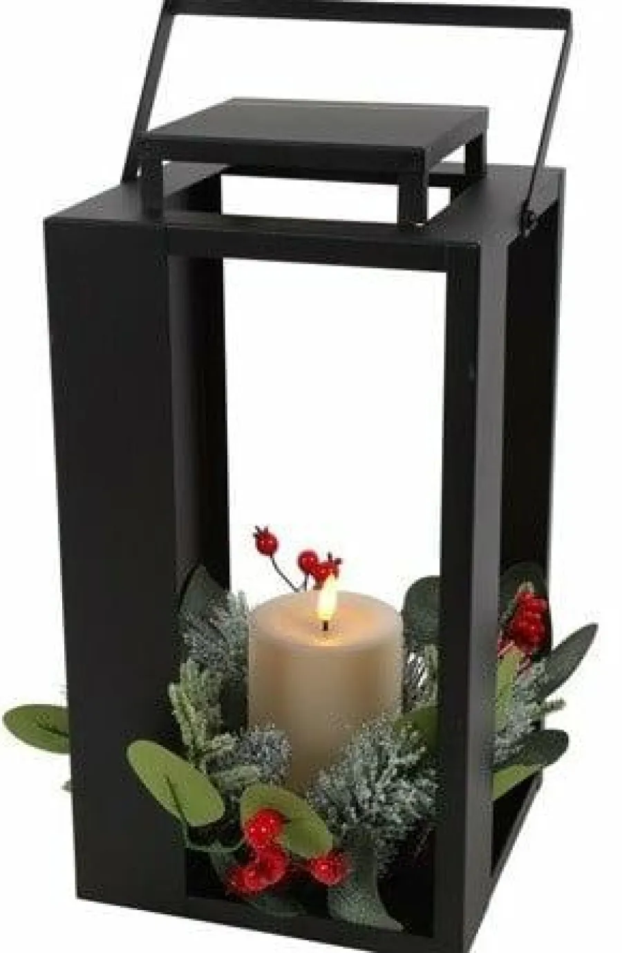 Countryfield Lantaarn met kaars LED Arles L zwart-L18,5B18,5H45CM Online
