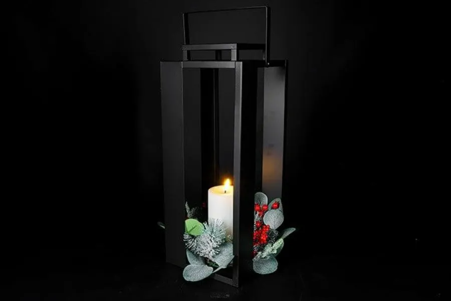 Countryfield Lantaarn met kaars LED Arles L zwart-L18,5B18,5H45CM Online