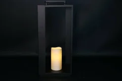 Countryfield Lantaarn met LED kaars Rennes zwart / wit outdoor L New