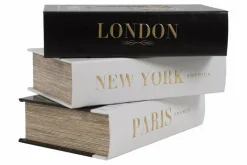 Countryfield Opbergbox Book New York,Paris,Londen set van 3 –L27B18H7CM Hot