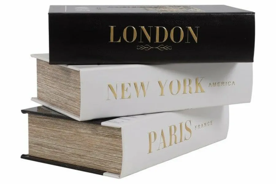 Countryfield Opbergbox Book New York,Paris,Londen set van 3 –L27B18H7CM Hot