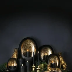 Countryfield Theelicht Eggy M mat zwart/goud