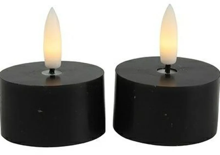 Countryfield Theelicht rustiek Ø4CM LED Lyon zwart - set van 2 New