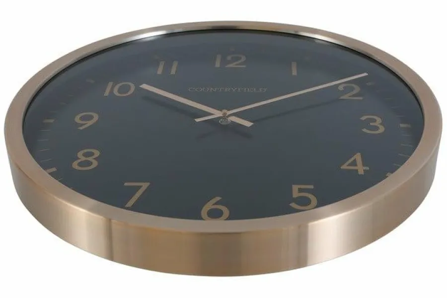 Countryfield Wandklok Copper L zwart goud Ø 50 cm