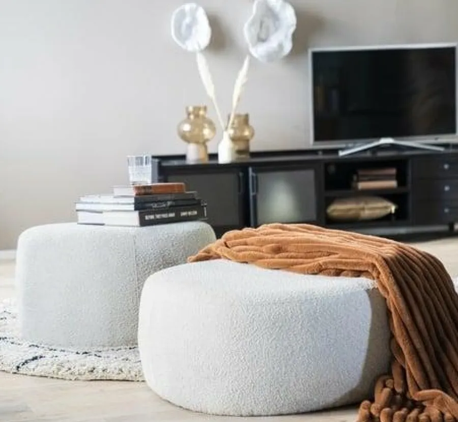 Eleonora Poef Liby groot - beige copenhagen Clearance