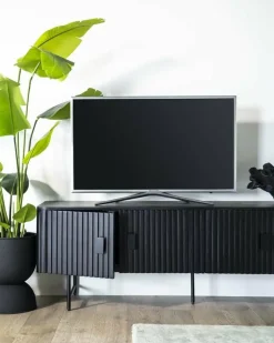 Eleonora TV meubel Remi 4-drs. - zwart Discount