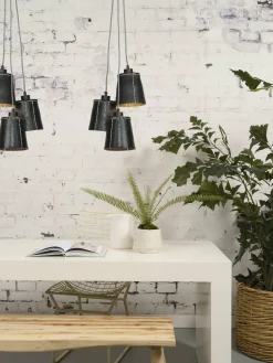Good&Mojo Hanglamp Amazon recycled autoband met 1 kap zwart S Clearance