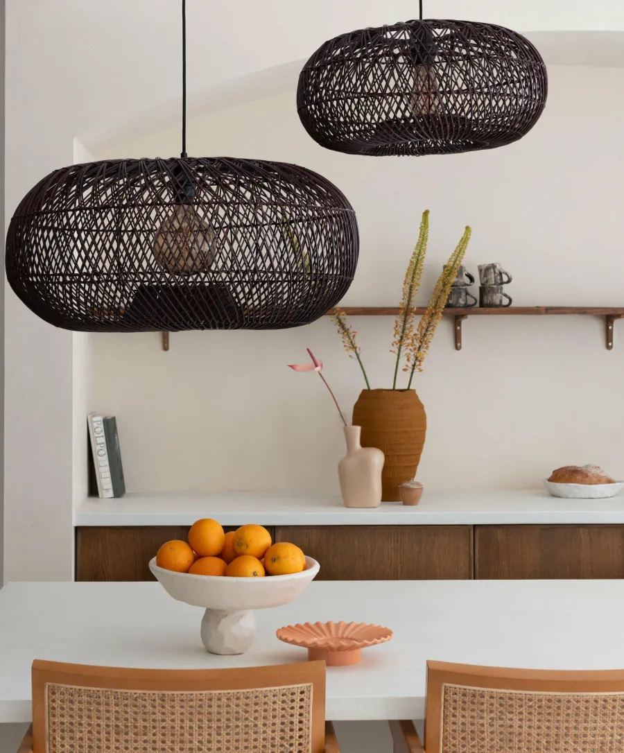 Good&Mojo Hanglamp Arizona bamboe ø50 burgundy S Best