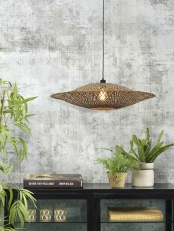 Good&Mojo Hanglamp Bali bamboe 87 x 20 cm zwart/naturel L New