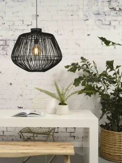 Good&Mojo Hanglamp Madagascar rotan dia.60xh.50cm zwart Clearance