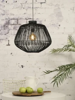 Good&Mojo Hanglamp Madagascar rotan dia.60xh.50cm zwart Clearance