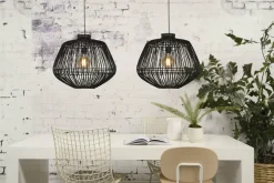 Good&Mojo Hanglamp Madagascar rotan dia.60xh.50cm zwart Clearance
