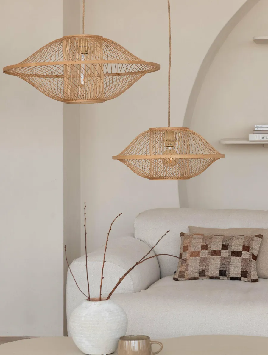 Good&Mojo Hanglamp Maui bamboe ø70xh.30cm naturel L Outlet