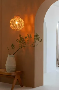 Good&Mojo Hanglamp Mendoza bamboe/kap ø35xh.35cm naturel. S Outlet