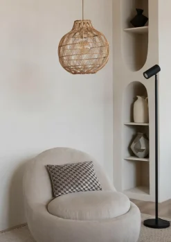 Good&Mojo Hanglamp Mendoza bamboe/kap ø35xh.35cm naturel. S Outlet