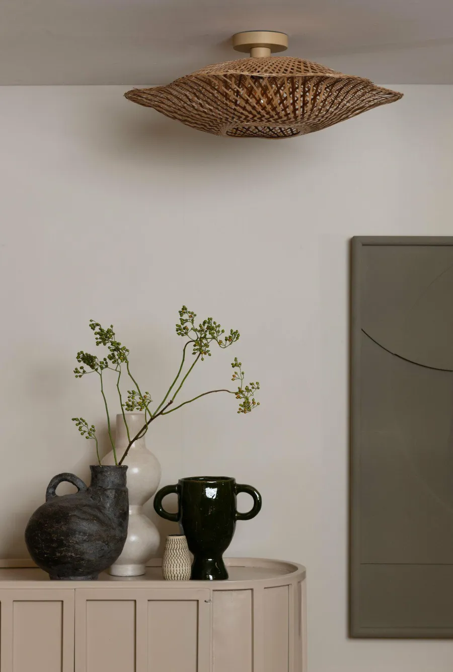 Good&Mojo Plafondlamp Madura bamboe ø60x15cm naturel bruin M Sale