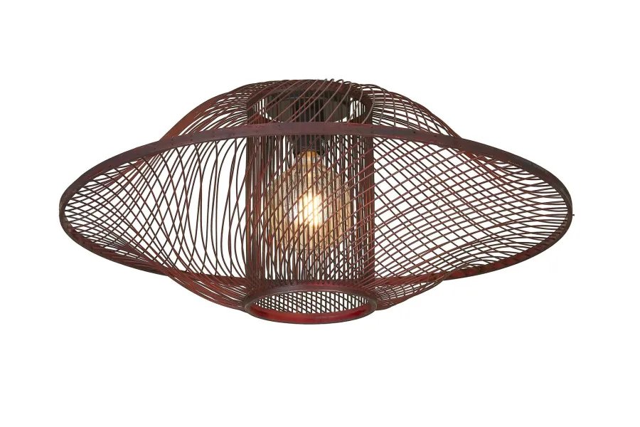 Good&Mojo Plafondlamp Maui bamboe ø70xh.30cm burgundy L Discount