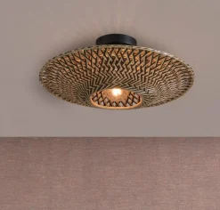 Good&Mojo Plafonniere Bali bamboe dia. 44 x 12 cm zwart/naturel S Best