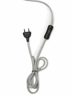 Good&Mojo Tafellamp bamboe 5-poot Kilimanjaro h.59cm/kap 32x20cm eco linnen donker Online