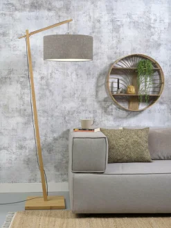 Good&Mojo Vloerlamp Andes bamboe eco linnen donker Online