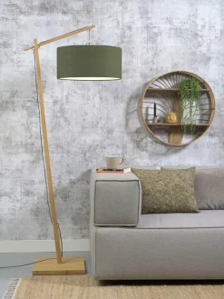 Good&Mojo Vloerlamp Andes bamboe eco linnen green forest