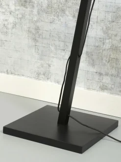 Good&Mojo Vloerlamp Bali bamboe zwart kap 60x15cm zwart naturel M New