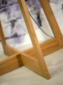 Good&Mojo Vloerlamp bamboe 4-poot Everest linnen donkergrijs Outlet