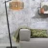 Good&Mojo Vloerlamp Bhutan S bamboe zwart – kap zwart naturel Ø50 cm Online