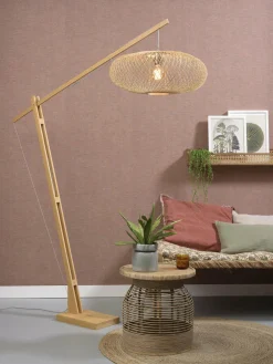 Good&Mojo Vloerlamp Cango bamboe naturel L 207cm kap Ø 60 naturel Clearance