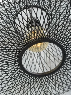 Good&Mojo Vloerlamp Cango bamboe zwart S 176 cm kap Ø 60 zwart Hot