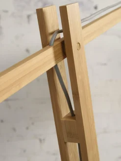 Good&Mojo Vloerlamp Cango bamboe naturel L 207cm kap Ø 60 zwart